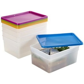 lakeland 5 Stack a Boxes Food Storage Containers 2.5L – Colourful Lids Long Lasting Nest When Empty