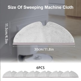 AYNKH 6 Stück Reinigungstücher Kehrer, Ersatztücher, weich, waschbar und wiederverwendbar, geeignet für Stone Sweeper S50/T6/T7/P5 Sweeper Wipes