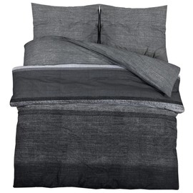 vidaXL Bed Linen Set, Duvet Cover in Elegant Look, Duvet Cover Pillowcase with Hidden Button Closure, Duvet Cover, Dark Grey, 135 x 200 cm, Cotton