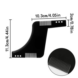 HAIKING Beard Shaping Template Comb, 2 PCS Black and Brown Creative Hair and Beard Comb for Jaw Line, Hair, Beard, Neckline (11.3 x 10.3 x 2cm/4.44 x 4.05 x 0.78in)