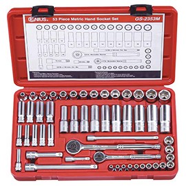 Genius Tools 53 Piece 1/4" & 3/8" Dr. Metric Deep Hand Socket Set GS-2353M