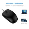 JETech 3-Button Wired USB Optical Mouse Mice (Black) - 0776