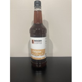 BIGGBY COFFEE SUGAR FREE CARAMEL SYRUP UNOPENED BRAND NEW 33.8 OZ