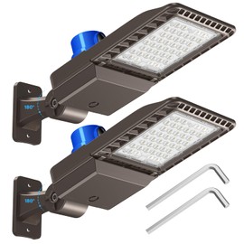 150W LED Parking Lot Light, 22500LM Dusk to Dawn Outdoor Lighting LED Commercial Wall Mounted Shoe Box Street Yard Security Area Flood Light for Parking Lot, Roadway, Yard, Park, 100-277 V, 2Pack
