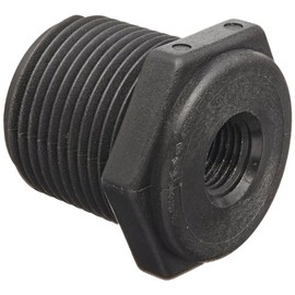 Banjo RB050-025 Polypropylene Pipe Fitting, Reducing Bushing, Schedule 80, 1/2 NPT Male x 1/4" NPT Female
