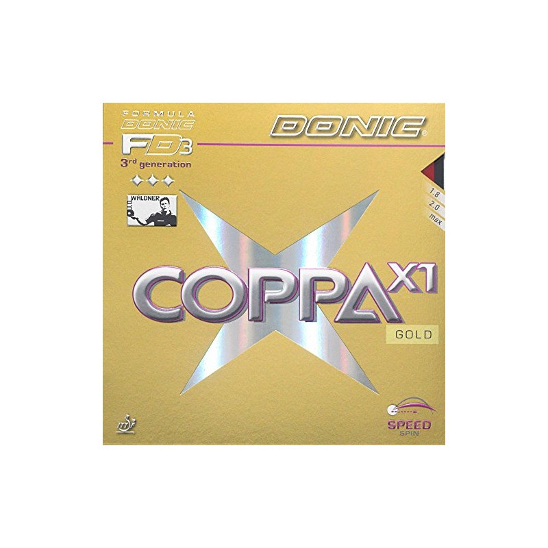 Donic Coppa X1 Gold Table Tennis Rubber (Black, 2.0 mm)