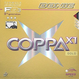 Donic Coppa X1 Gold Table Tennis Rubber (Black, 2.0 mm)