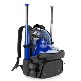 DSLEAF Baseball Backpack, Softball Bat Bag Holds Up to 4 Bats, Separate Shoe Compartment Up to Mens 13 and Multi Pockets for Essentials for Adults