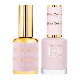 DND DC Gel Polish Set, Pink Collection, UV/LED Gel Polish and Air Dry Nail Lacquer, Matching Chip-Free Polish Duo, 137 Pina Colada, 0.5 Fl Oz | Daisy DND