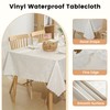 Rectangle Waterproof Jacquard Table Cloth, Wipeable Heavy Duty Vinyl Tablecloth,
