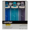 Contigo Autospout Water Bottle 709ml X 3 (Purple, Teal, Blue)
