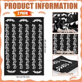 Peryiter 2 Pcs 18 x 26 Inches Mexican Kitchen Towel Talavera Hand Towel Dishtowel Mexican Kitchen Accessories Cielito Lindo Party Decor Holiday Absorbent Drying Cloth Home Decor(Black,White)