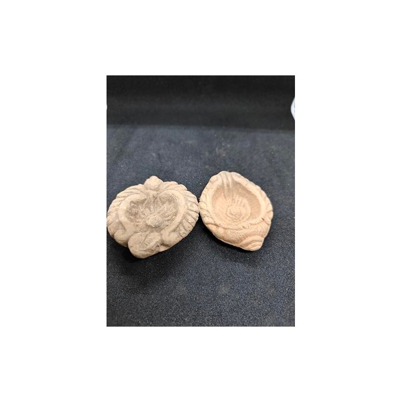 Generic Smoked Mini Clay Diya Broken 200 GMS, Saffron