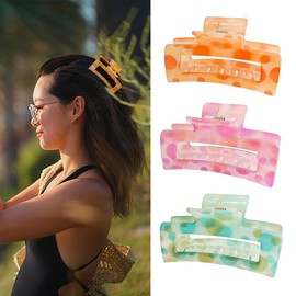 Hair Clip, Large Summer, Colorful, Fashion, Hair Clip, Secure, Simple Style, Women's, Popular, Hair Accessory