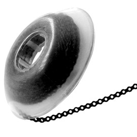 LA MIERE 1 Roll Orthodontic Rubber Chains, Braces Power Chains consisted force in closed, short, long 15'' spools (short, 0.136’’(3.3mm), Deep Black)