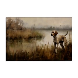Stupell Industries Hunting Dog in Nature Canvas Wall Art Design by Petal Prints Design