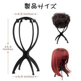 LeTradeJP Wig Stand, Wig Hanger, Black, Assembly Type, Wig Stand, Prevents Deformation, Hat, Wig Storage, Wig Storage Case, Set of 1