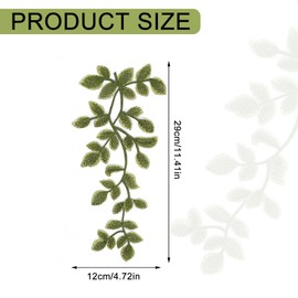letsinstyle 2 PCS Green Forest Leaves Lace Applique, Vine Sew on Applique Lace Trims, Embroidery Sewing Patches Decoration for Embellishment Costume Wedding Dress Craft DIY Projects