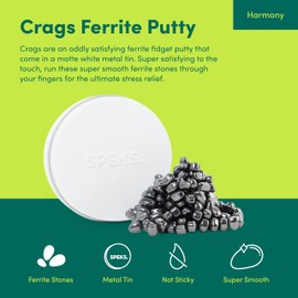Speks Original Crags Ferrite Putty | 500+ Ferrite Stones in a Tin, Fidget Toy for Stress Relief, Sensory Desk Toy for Adults & Teens 14+ | White, Medium