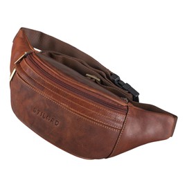 STILORD 'Markieren' Leather Belt Bag, Ideal Crossbody Bag, Hip Bag, Belt Bag Made of Genuine Leather, Porto - Cognac