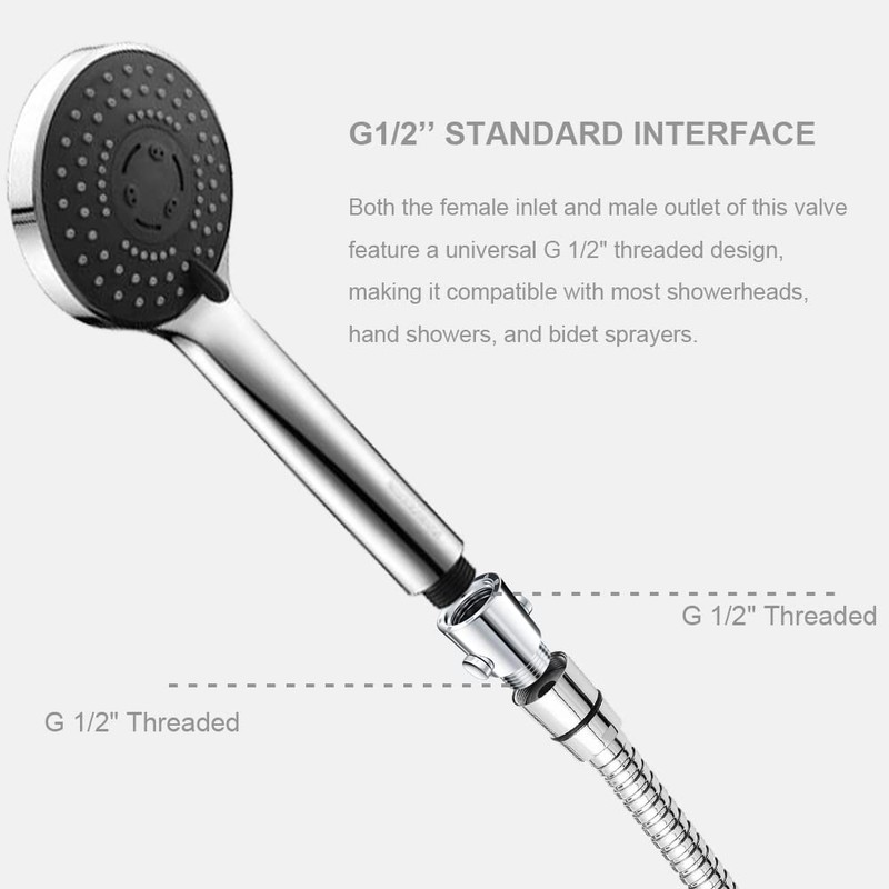 Shower Shut Off Valve Button Type G1/2'' Universal Water Flow