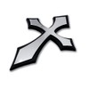 Christian Cross Pointed Plastic Chrome Color Emblem for Cars, Trucks,