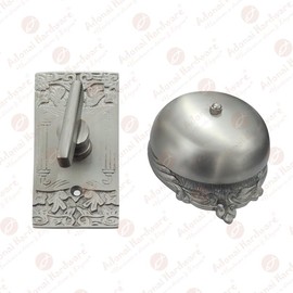 Adonai Hardware Bartholomew Brass Manual Old Fashion Door Bell or Twist Door Bell or Hand-Turn Door Bell (Satin Nickel)