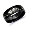 8mm Black Plated Stainless Steel Ring with Engraved Orca Killer