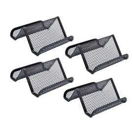 Hoshen Metal Mesh Business Card Holder Business Card Holder Desk Office Business Card Holder Business Card Display Holder (Black, 4 Pack)