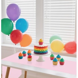 3 Pcs Light Pink Scalloped Table Runner 14 x 108 Plastic Table Runner for Birthday Wedding Baby Shower Party Disposable Table Runner