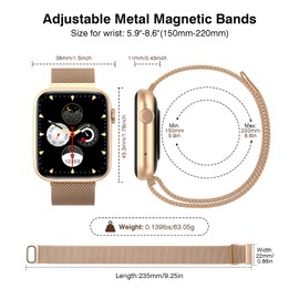 EarlySincere Smart Watches for Women Blood Pressure, 1.9" HD Full Touch Screen, Fitness Tracker with Heart Rate Blood Oxygen Sleep Monitor, IP67 Waterproof Smartwatch for Android iOS