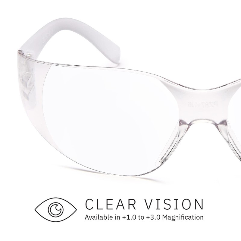 Gamma Ray Full Lens Magnification Reading Safety Glasses Readers