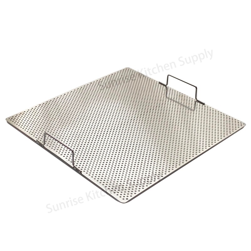 Sunrise Stainless Steel Fryer Screen with Handles (Solid Screen) (1,