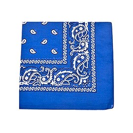 Kaiser Novelty Bandanas Paisley Cotton Bandanas (Royal Blue 22 X 22 in)