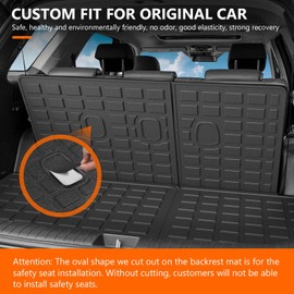 powoq Floor Mat Compatible with 2020-2024 Hyundai Palisade Trunk Mat Backrest Mat 7-Seat Cargo Liner Replacement for Hyundai Palisade Accessories (Trunk Backrest Mat+2nd Backrest Mat+Floor Mat)
