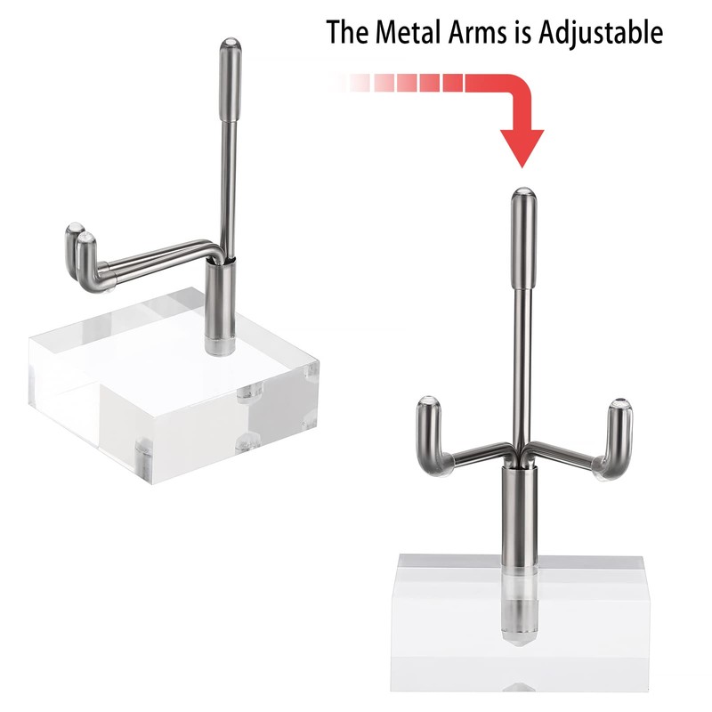 BTSKY Mini Size Adjustable Silver Metal Arm Easel Square Acrylic