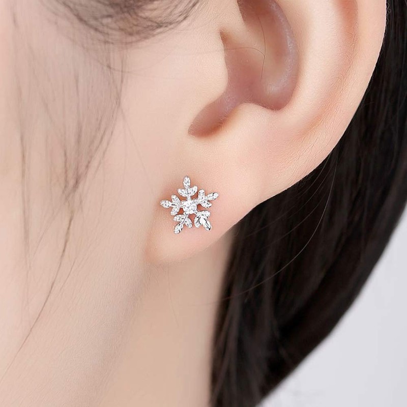 Kamise Snowflake Jewellery Set for Women, Silver 925 Necklace &