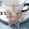 ARFUKA Keychain Rhinestone Butterfly Pendant Keyring 3d Animal Iced Out