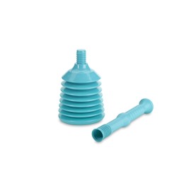TURBO PRODUKTE Turbo Tamper Turquoise - Plunger Tubular - Plunger for Toilet, Sink, Shower and Much More - Maximum Suction Power - 5x Suction Volume