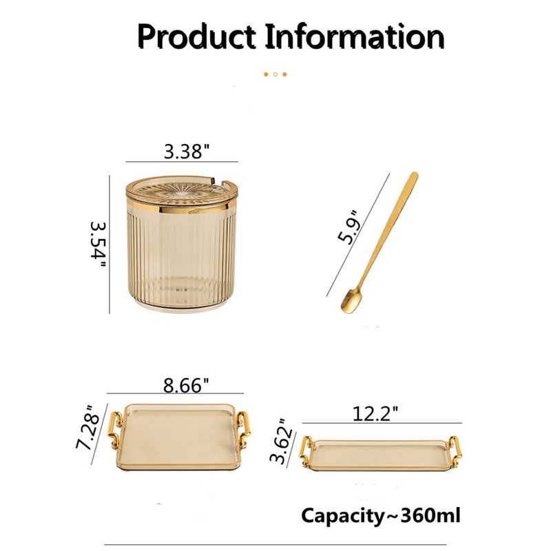 Acrylic Condiment Spice Jars,Condiment Spice Box With Lids and Spoons