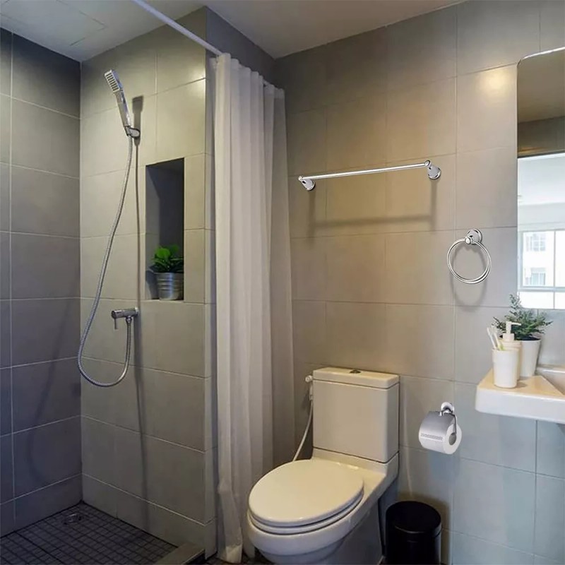 WP Juego De Accesorios Para Baño 10pz Acero Inoxidable Cromado