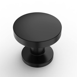 Amerdeco 10 Pack Matte Black Cabinet Knobs Single Hole Cabinet Pulls Round Kitchen Cabinet Knobs Drawer Knobs Dresser Knobs and Pulls for Bathroom Cabinets AM017