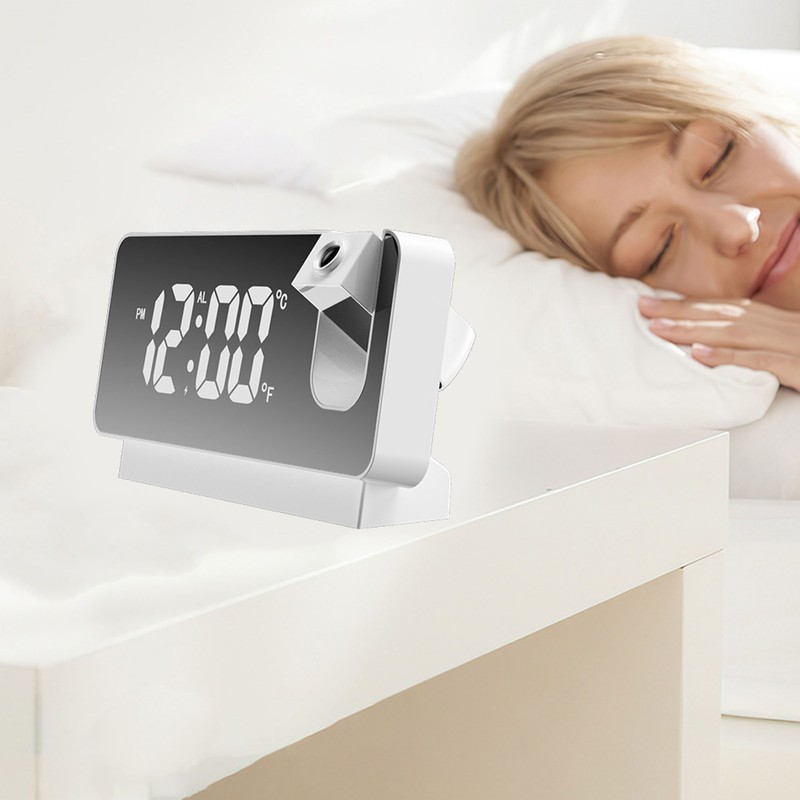 Projection Alarm Clock 360 Degree Flexible Adjust Creative LED Mirror