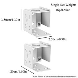 4Pcs White Blind Brackets, 1 Inch Low Profile Box Mounting Bracket for Window Blinds