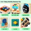 Montessori Activity Board for Kids, Sensory Activity Cube Toy Wooden
