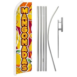 Trade Winds Mangonadas Super Swooper Flag & Flag Pole Kit & Ground Spike, 11.5' x 2.5'