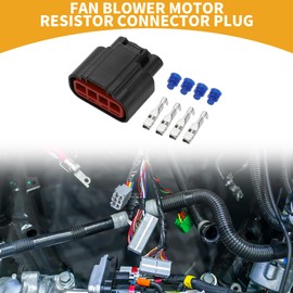 Partuto 4 Pin Fan Blower Motor Resistor Connector Plug No.3U2Z14S411ZEA - Car Female Wire Terminal Connector - for Mercury Plastic Black - 1 Set
