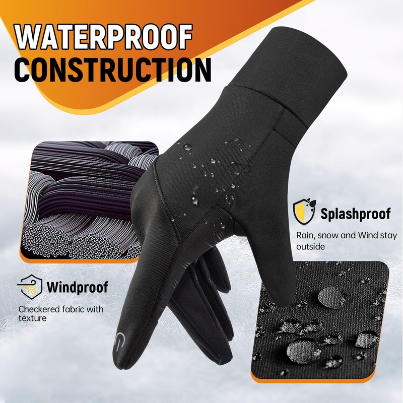 Warm Winter Gloves, Running Gloves Mens Womens Thermal Lightweight Anti-Slip