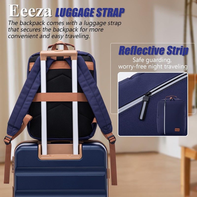 Eeeza Backpack Durable Lightweight Travel Backpack Featuring Spacious Main Laptop
