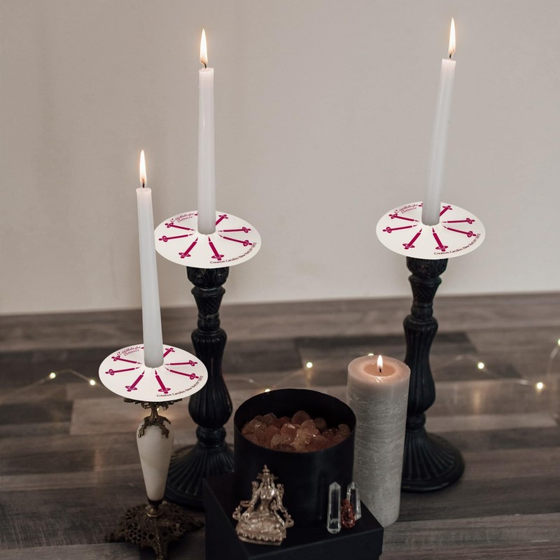 50 Pieces 5-Inch White Unscented Taper Candles with Drip Protectors